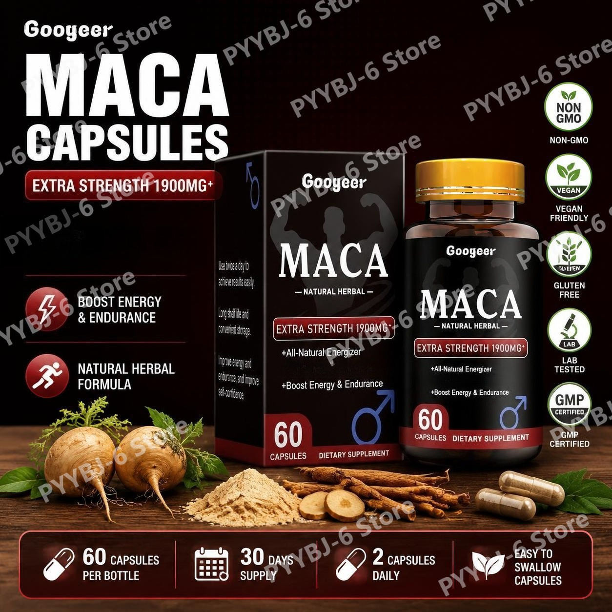 Valerian Root Capsule - Googeer Maca Capsules with Maca Panax