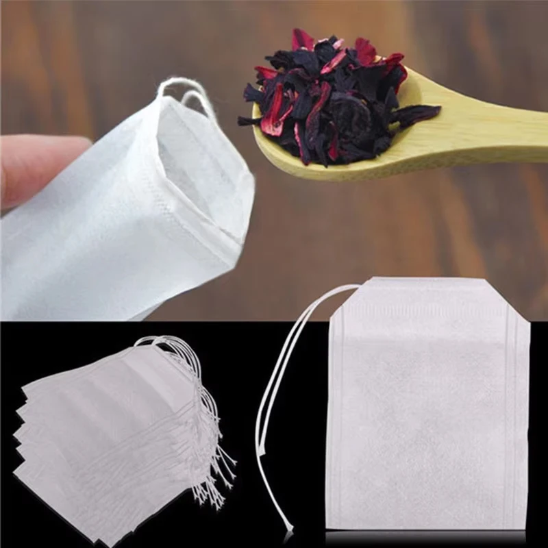 100Pcs Disposable Teabags Non- - Herbal Wellness Products 评论和价格