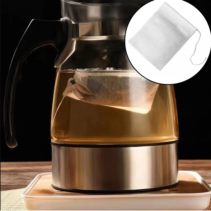 100Pcs Disposable Teabags Non- - Herbal Wellness Products 评论和价格