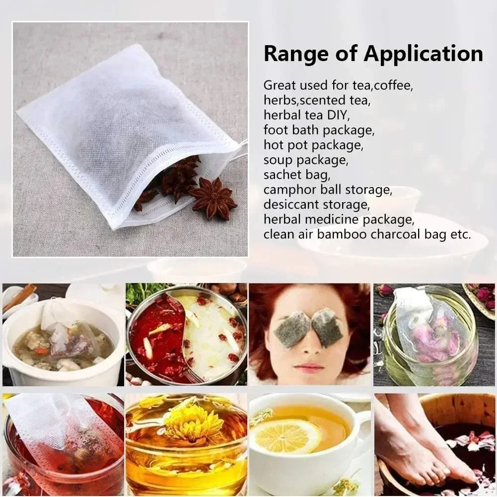 1000-100Pcs Disposable Teabags - Herbal Wellness Products 评论和价格