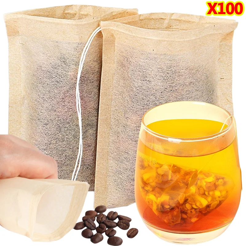 100Pcs Teabags with Drawstring - Herbal Wellness Products 评论和价格