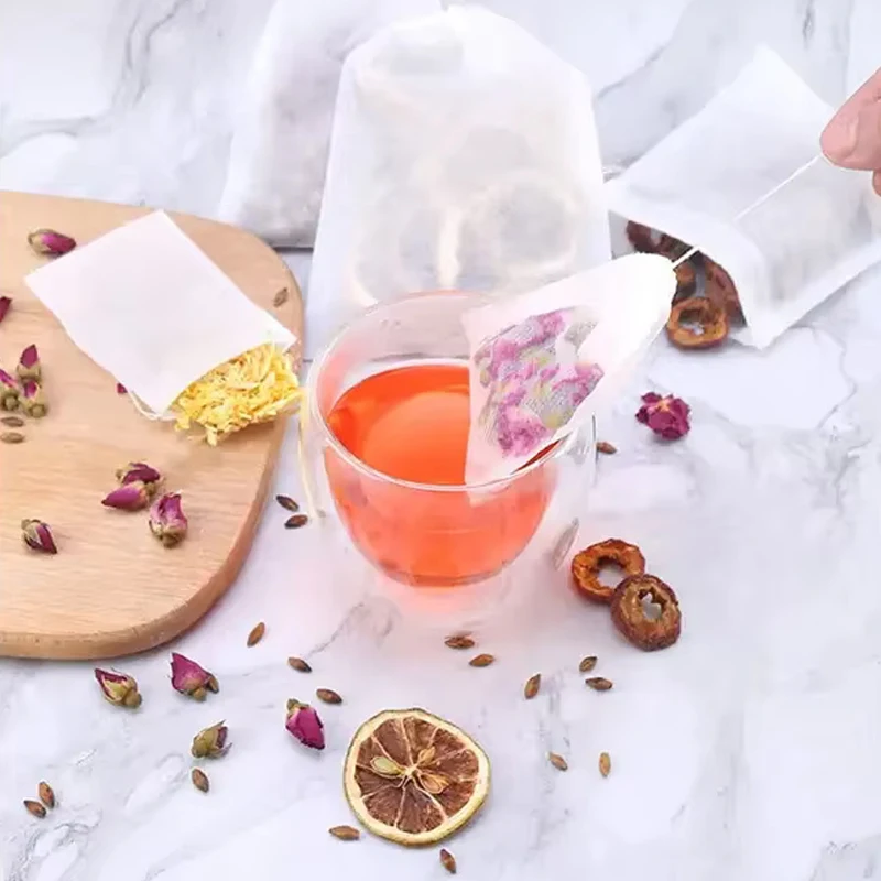 100pcs Disposable Teabags Non- - Herbal Wellness Products 评论和价格