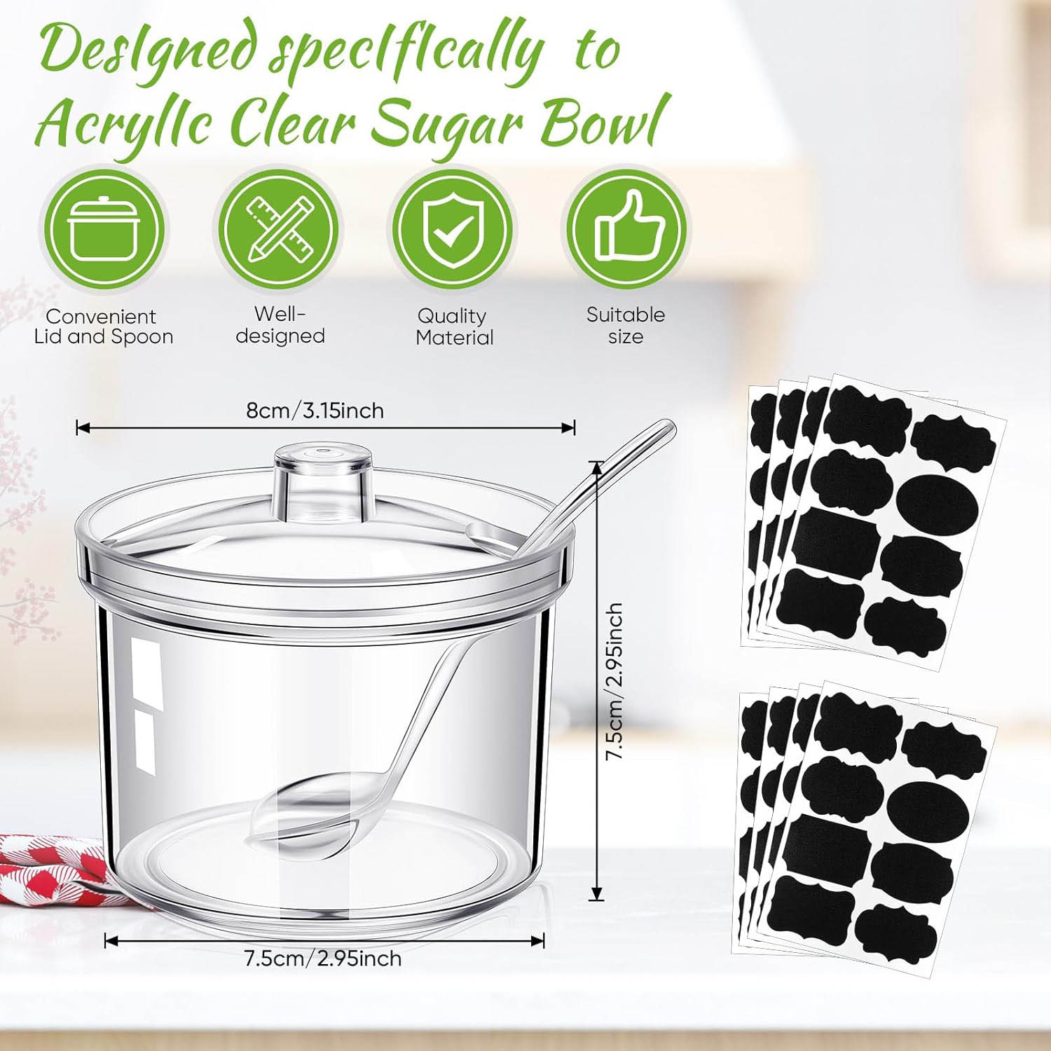 Acrylic Sugar Containers/Clear - Herbal Wellness Products 评论和价格